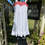 Thumbnail: 70s White Sun Dress with Red Trim on hanger
