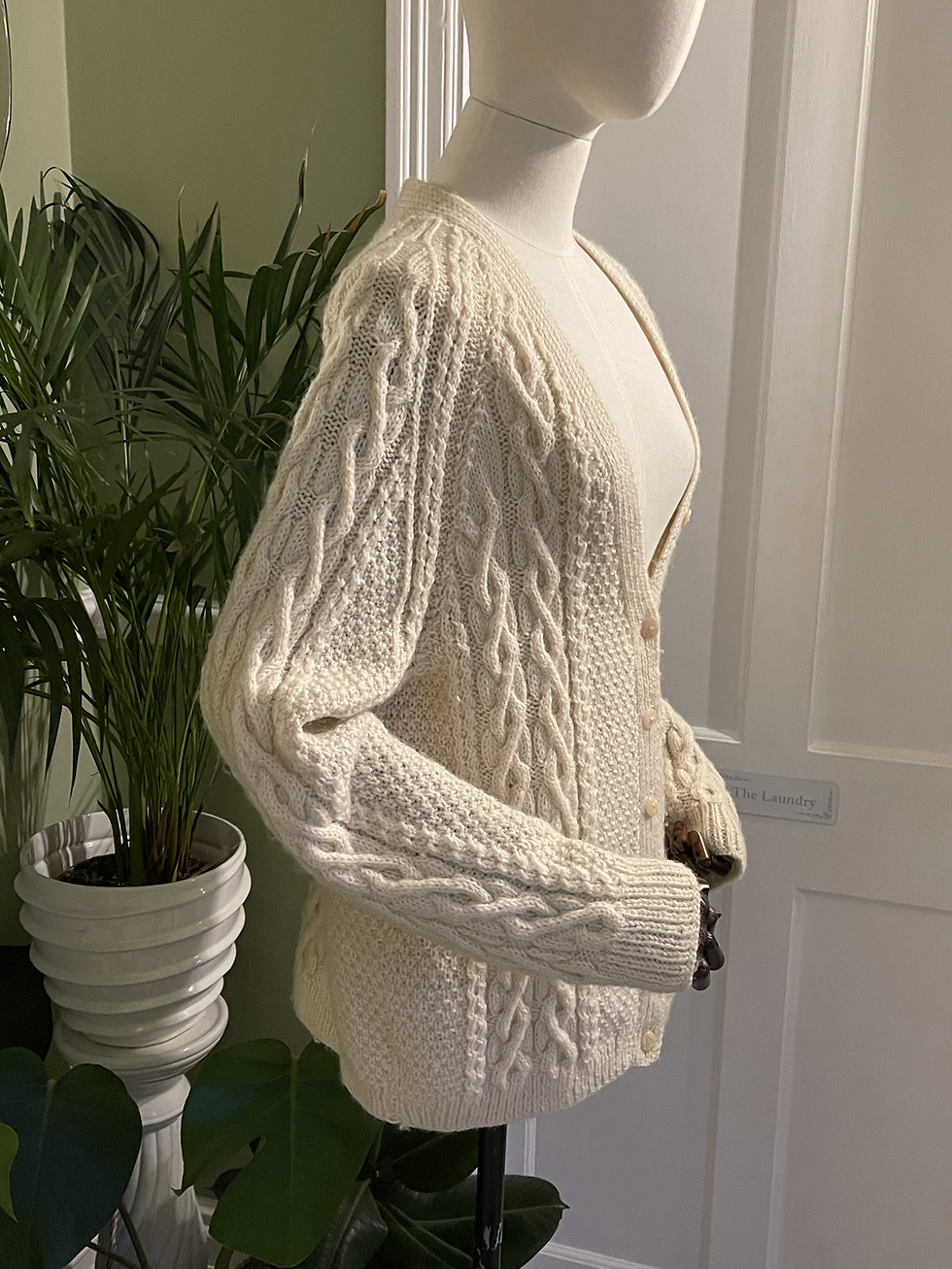 Thumbnail: Aran Wool Knit Cardigan