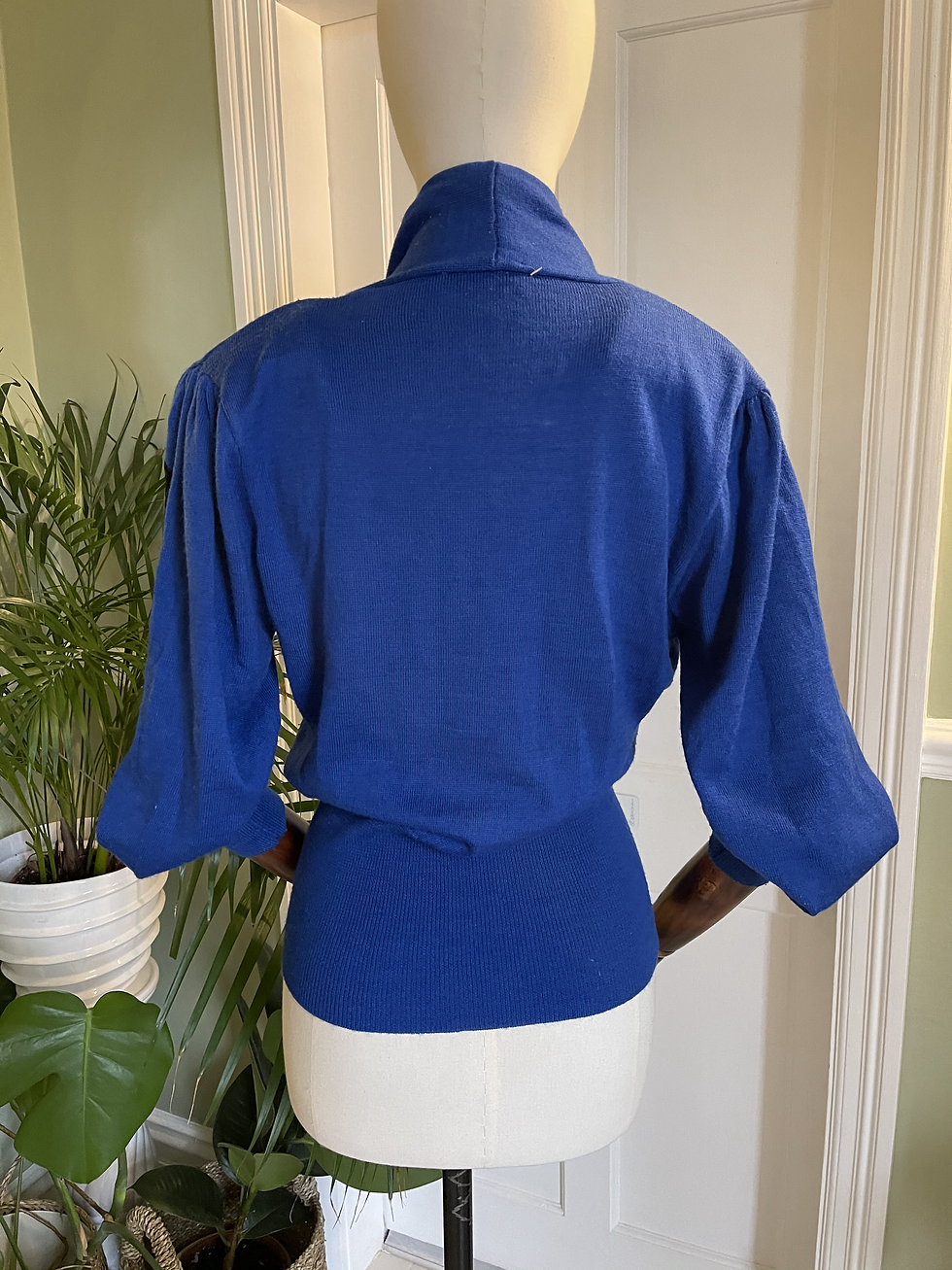 Thumbnail: Electric Blue Appliqué High Waisted Knit
