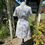 Thumbnail: 1970s White Print Summer Dress Back View