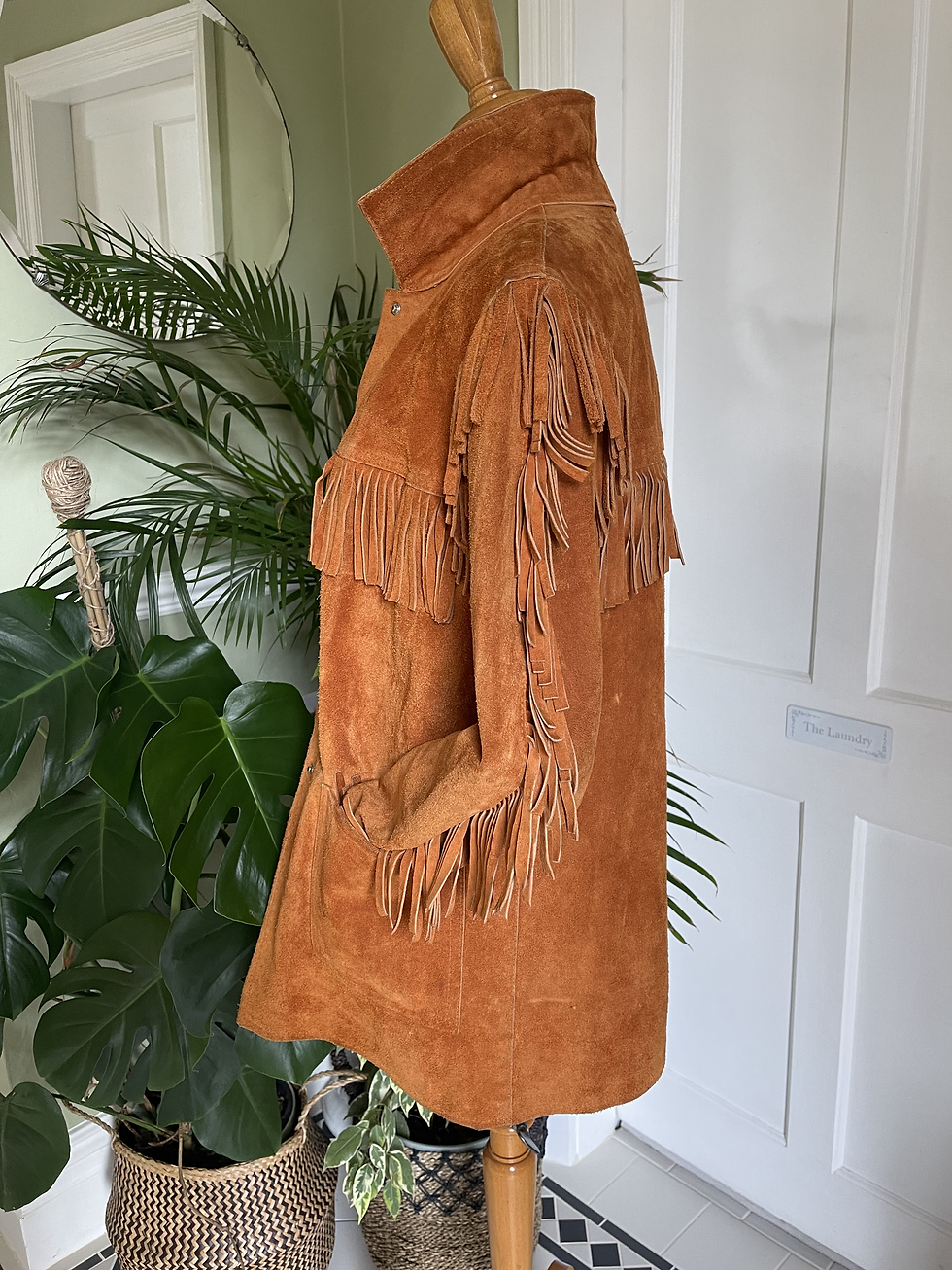 Thumbnail: Tan Suede Fringed Jacket