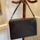 Thumbnail: 1940s Large Navy Leather Brass Framed Handbag