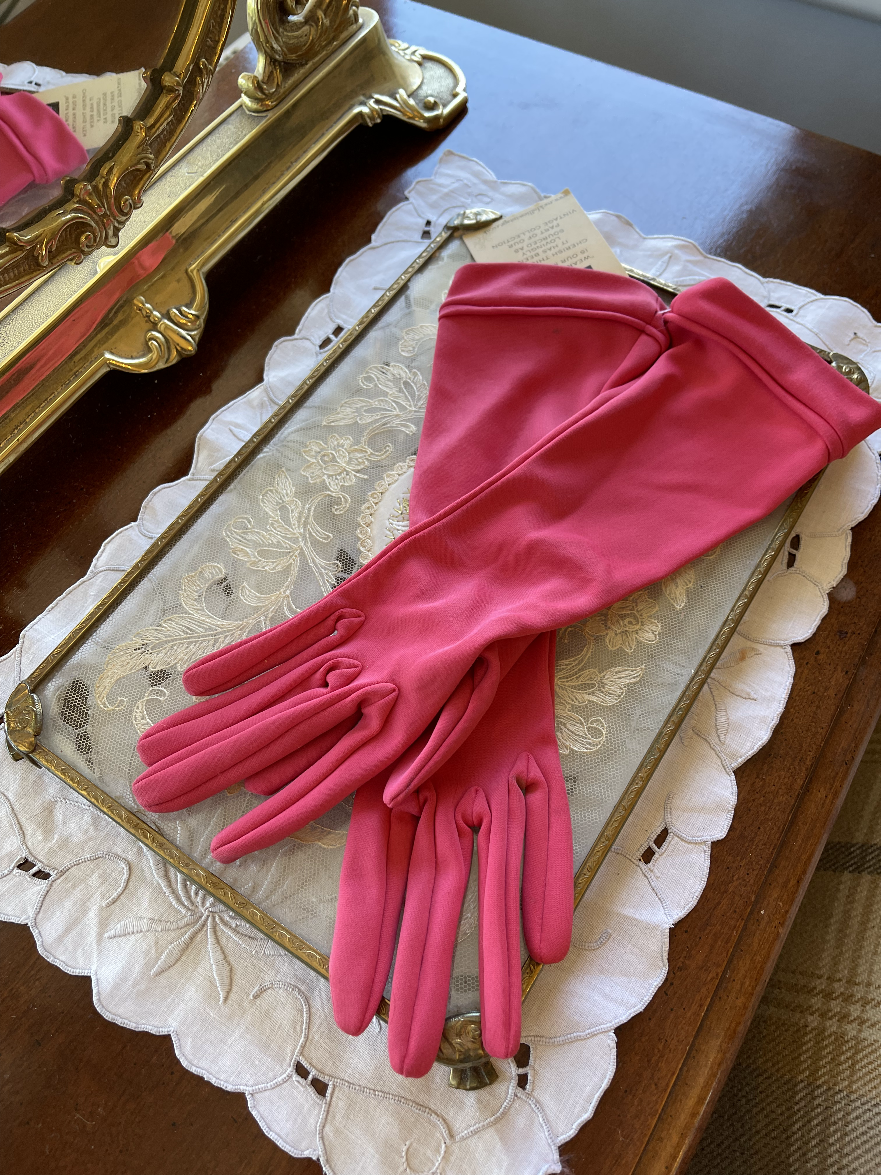 Fuchsia Pink 3/4 Gloves By Cornelia James