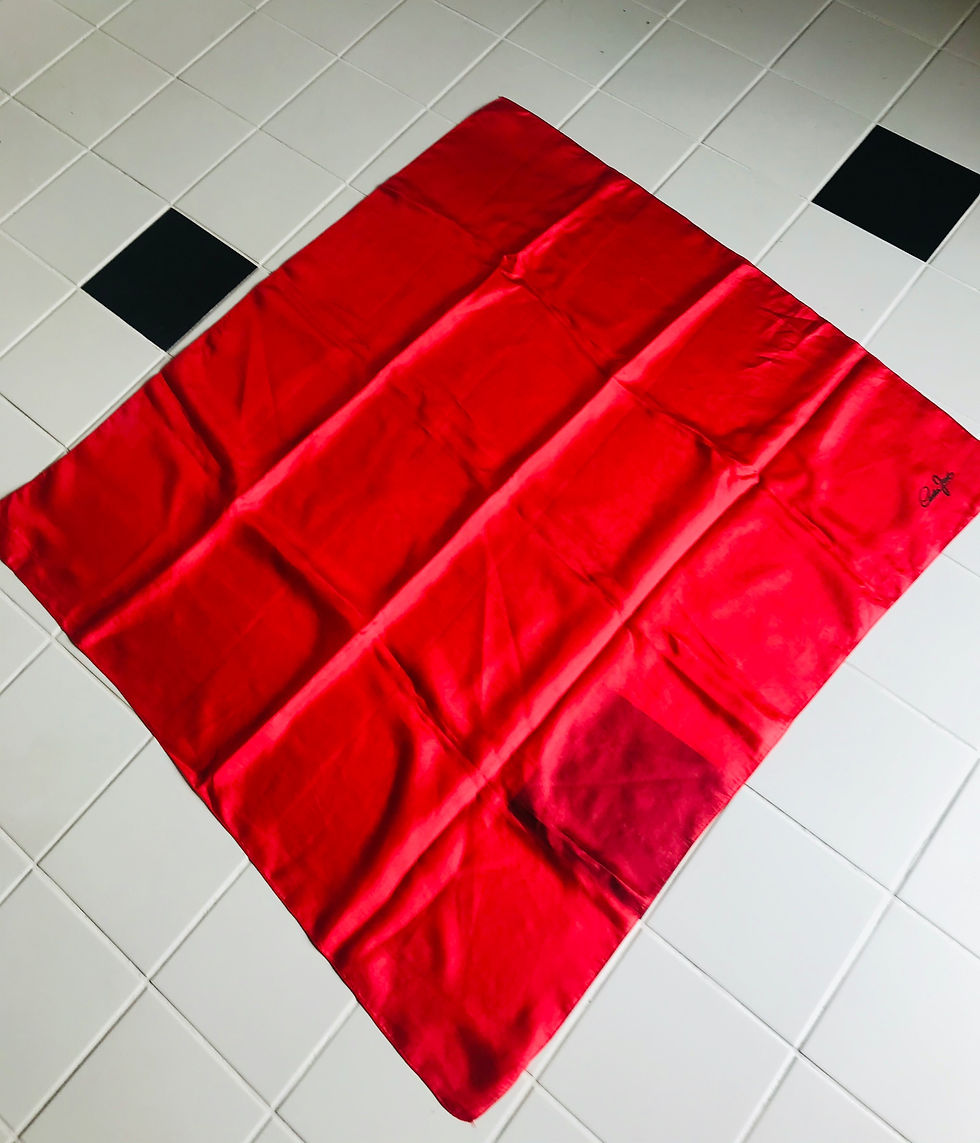 Thumbnail: French Coral Silk  Square Scarf