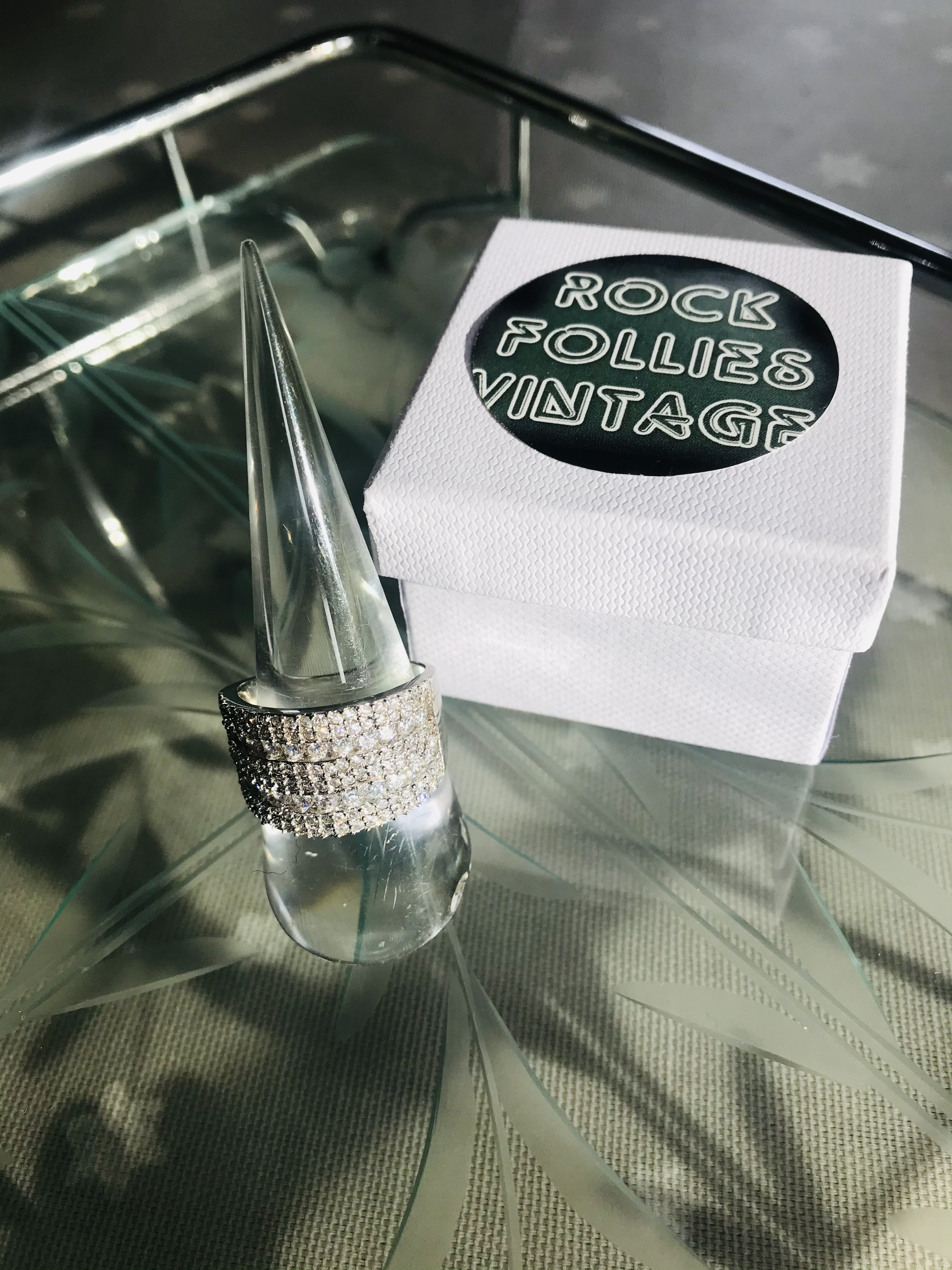 Diamanté Encrusted Silver Band