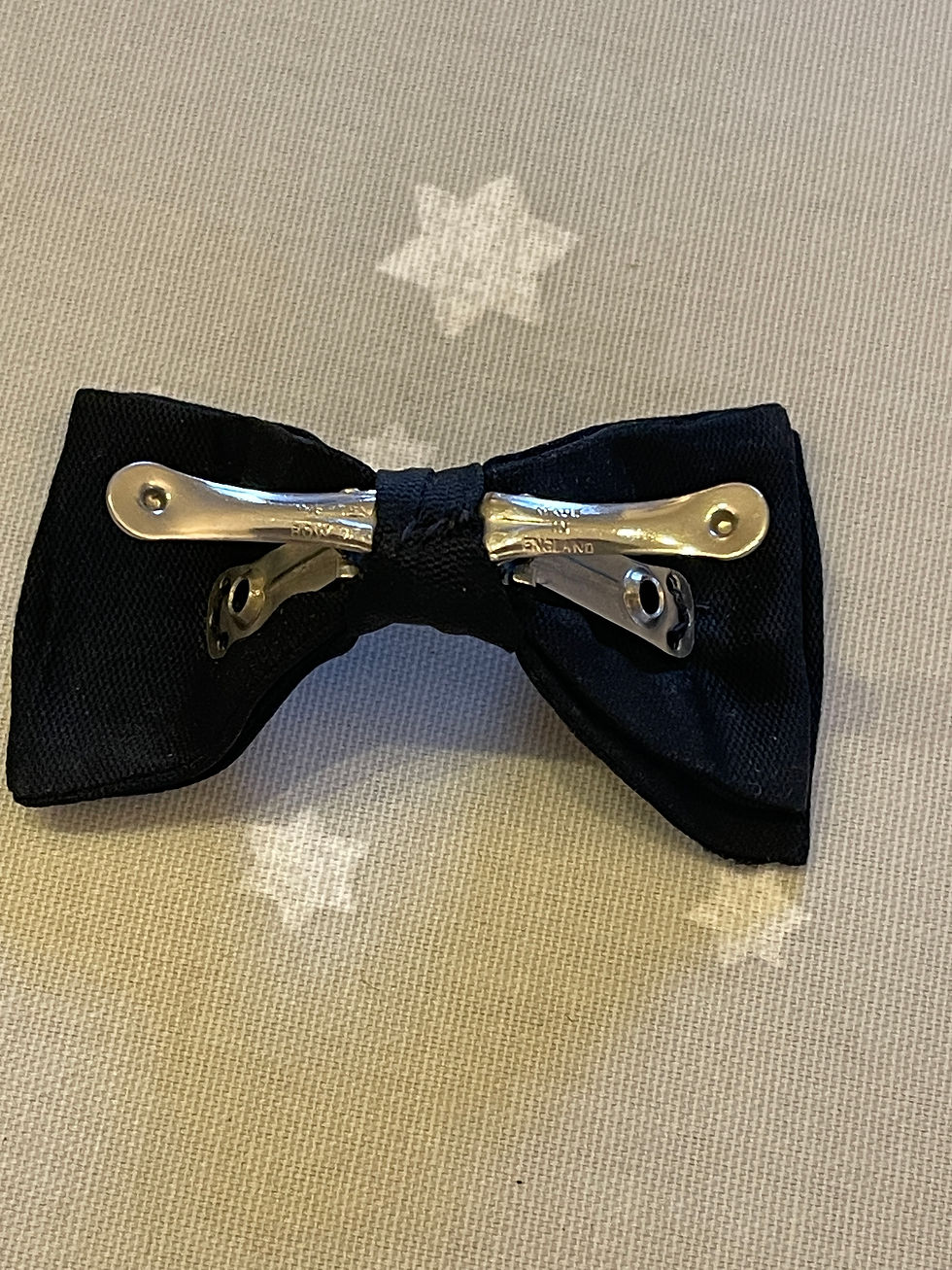 1950s Black Clip on Bow Tie by Tenx Spring Bow