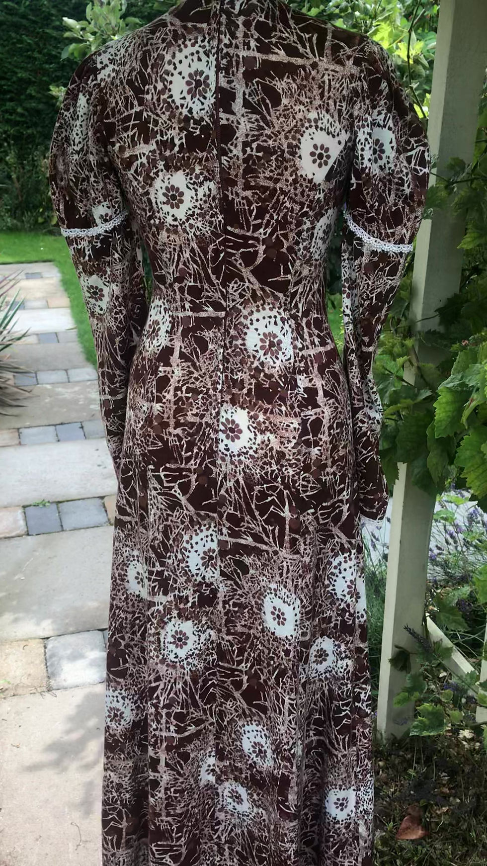 Thumbnail: 1970s Brown and White Maxi Dress by Jean Varon Video
