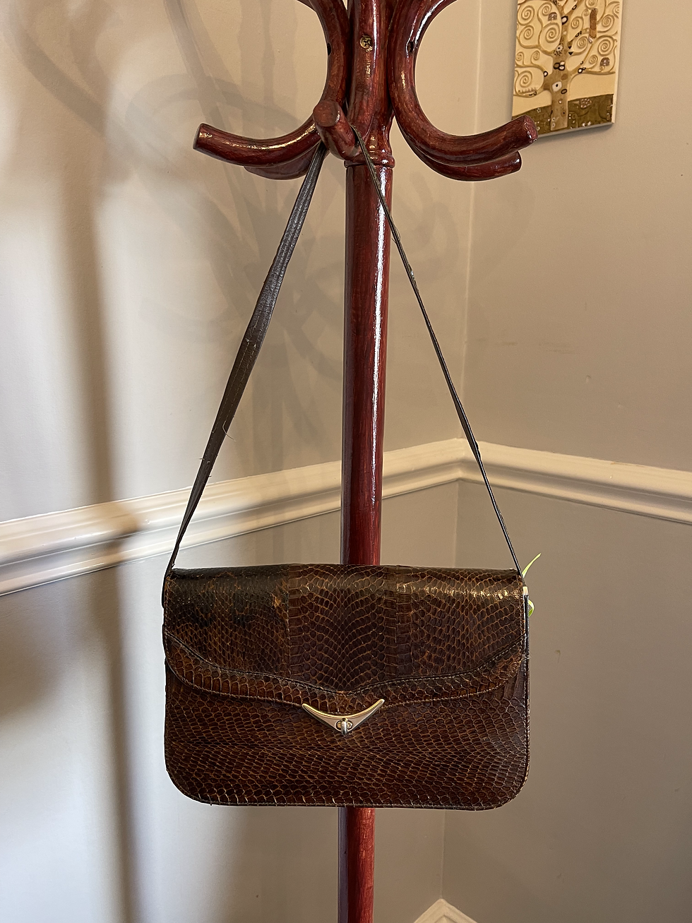 Thumbnail: Rich Brown Snakeskin Shoulder Bag/Clutch