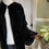 Thumbnail: Black Velvet Coat with Hood