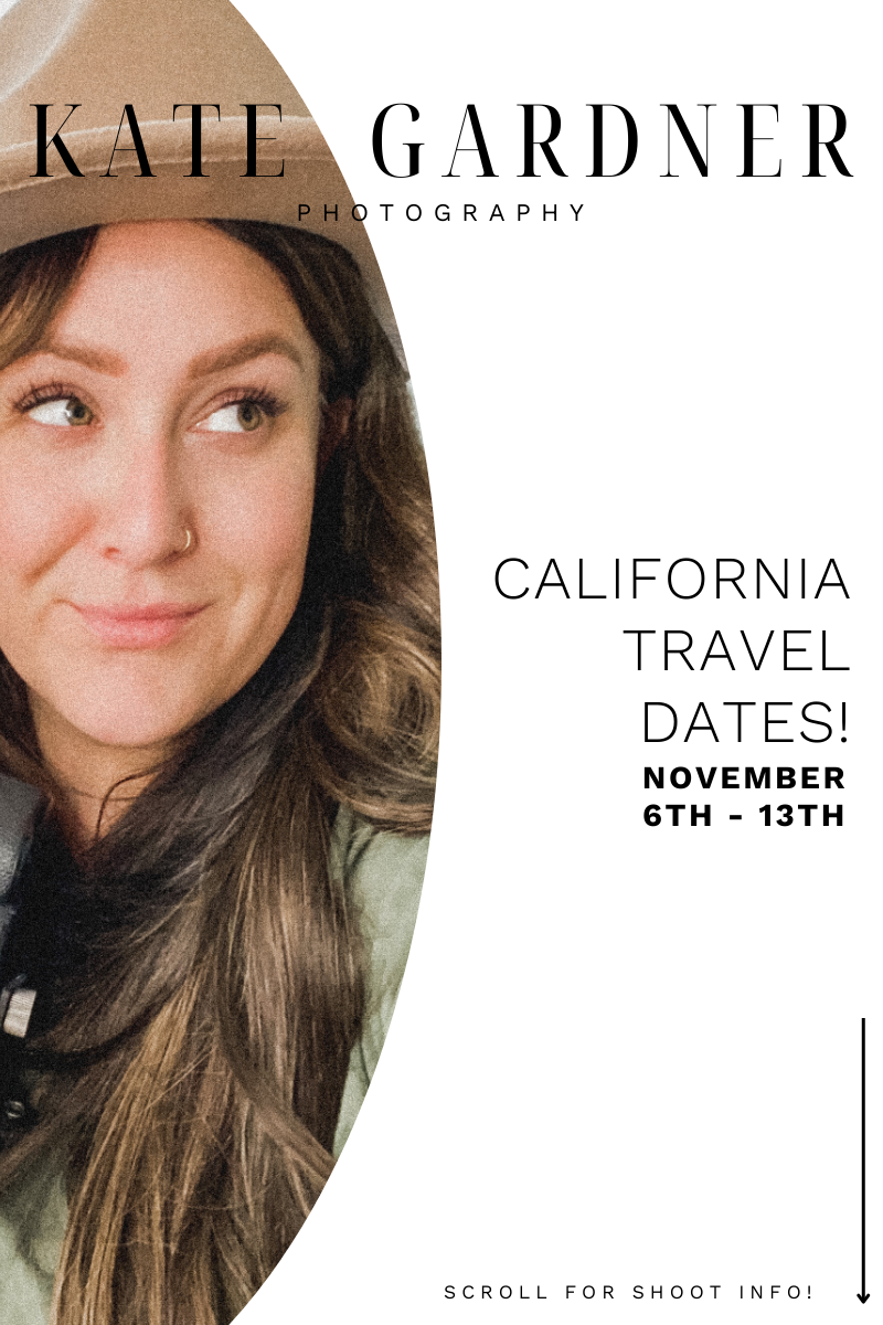 Bay Area Travel Dates - Kate Gardner Photography