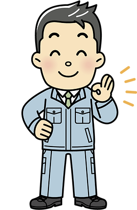 笑顔の男性スタッフのイラスト