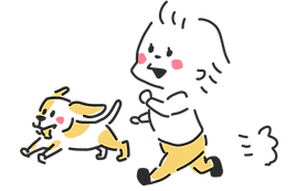 子どもと犬のイラスト