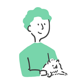 男性と犬 イラスト