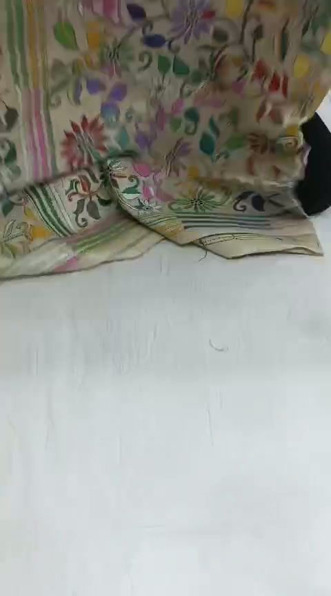 Thumbnail: Kantha Stitch Saree on Tussar Silk #0602520