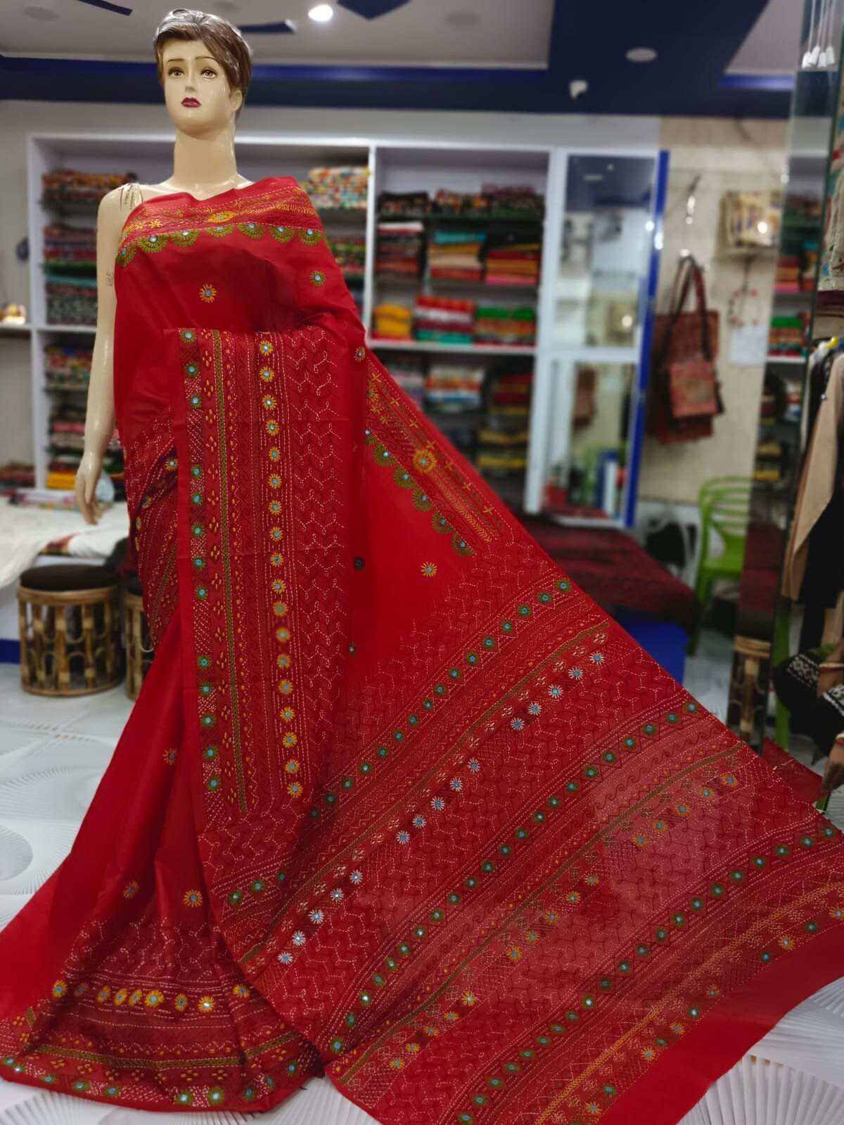 Lumbani Stitch Saree on Blended Bangalore Silk #9321910