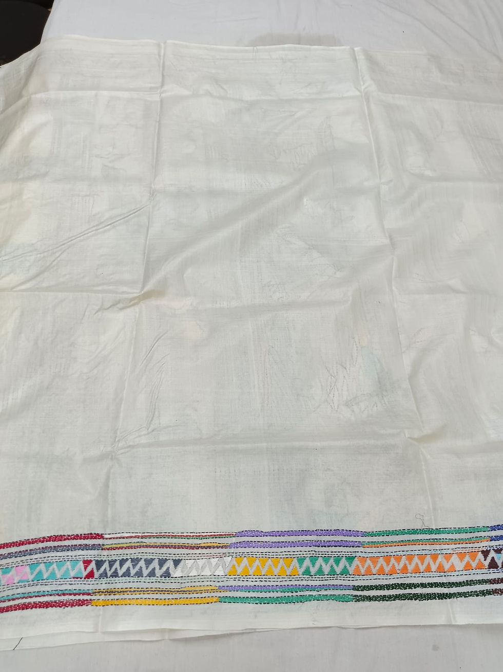 Thumbnail: Kantha Stitch Saree on Tussar Silk #0702778