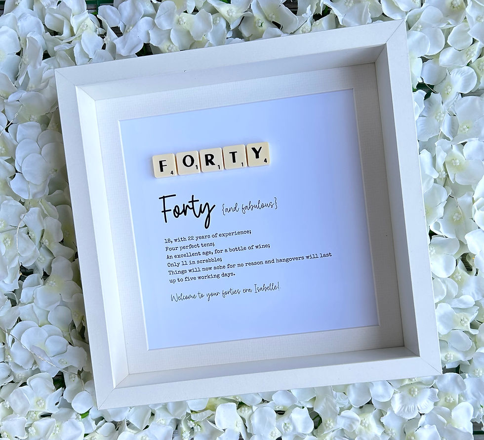 Thumbnail: Forty 40th Birthday Personalised Scrabble and Minifigure Frame