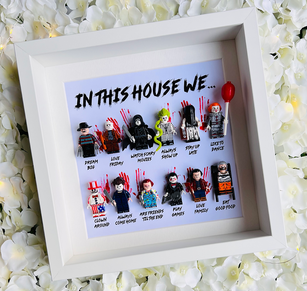 Thumbnail: In This House We… 12 Horror Minifigure Frame