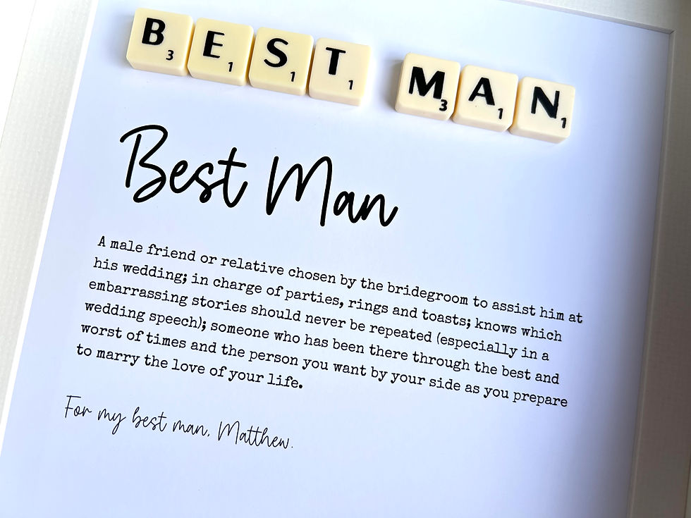 Thumbnail: Best Man Definition Scrabble Minifigure Frame