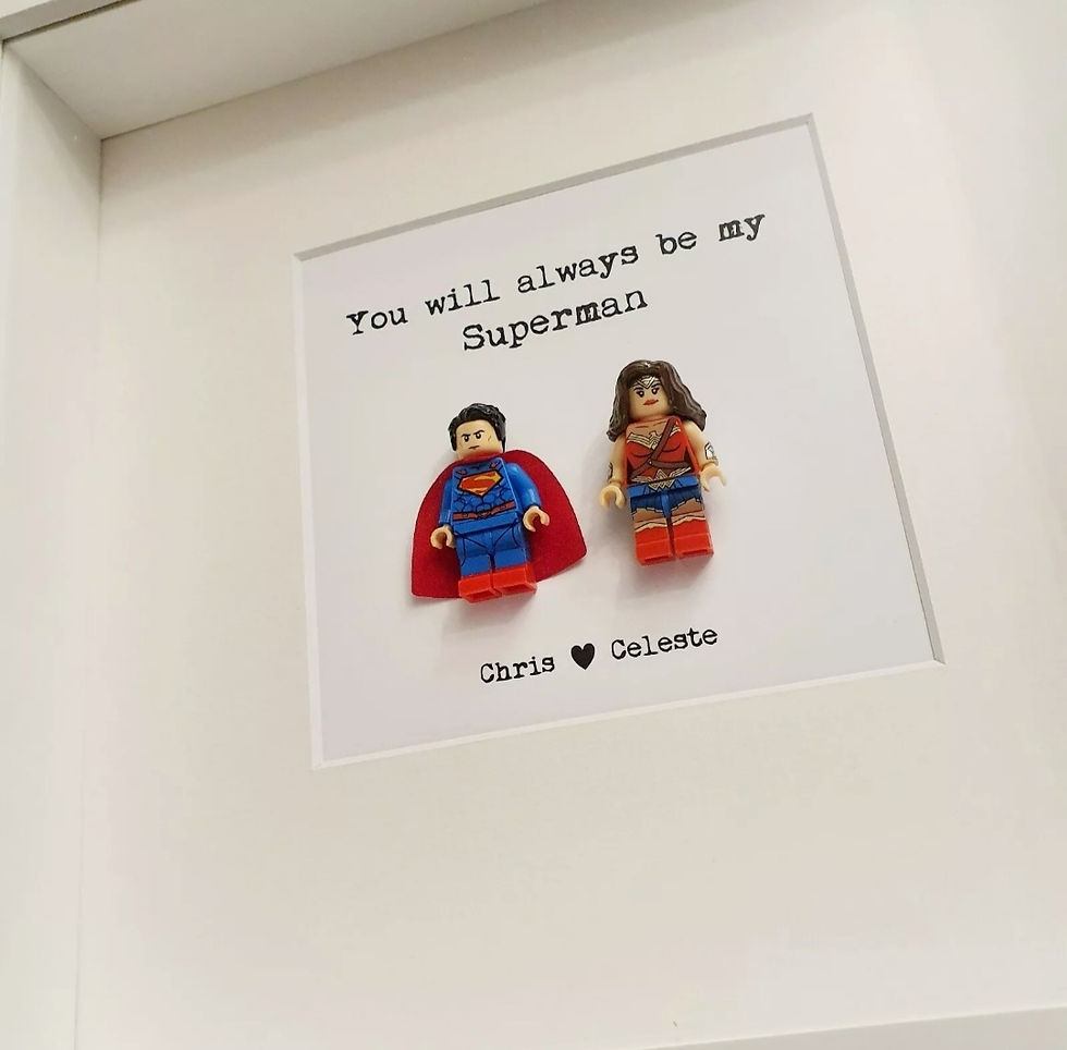 Thumbnail: Superhero Couple Love Minifigure Frame
