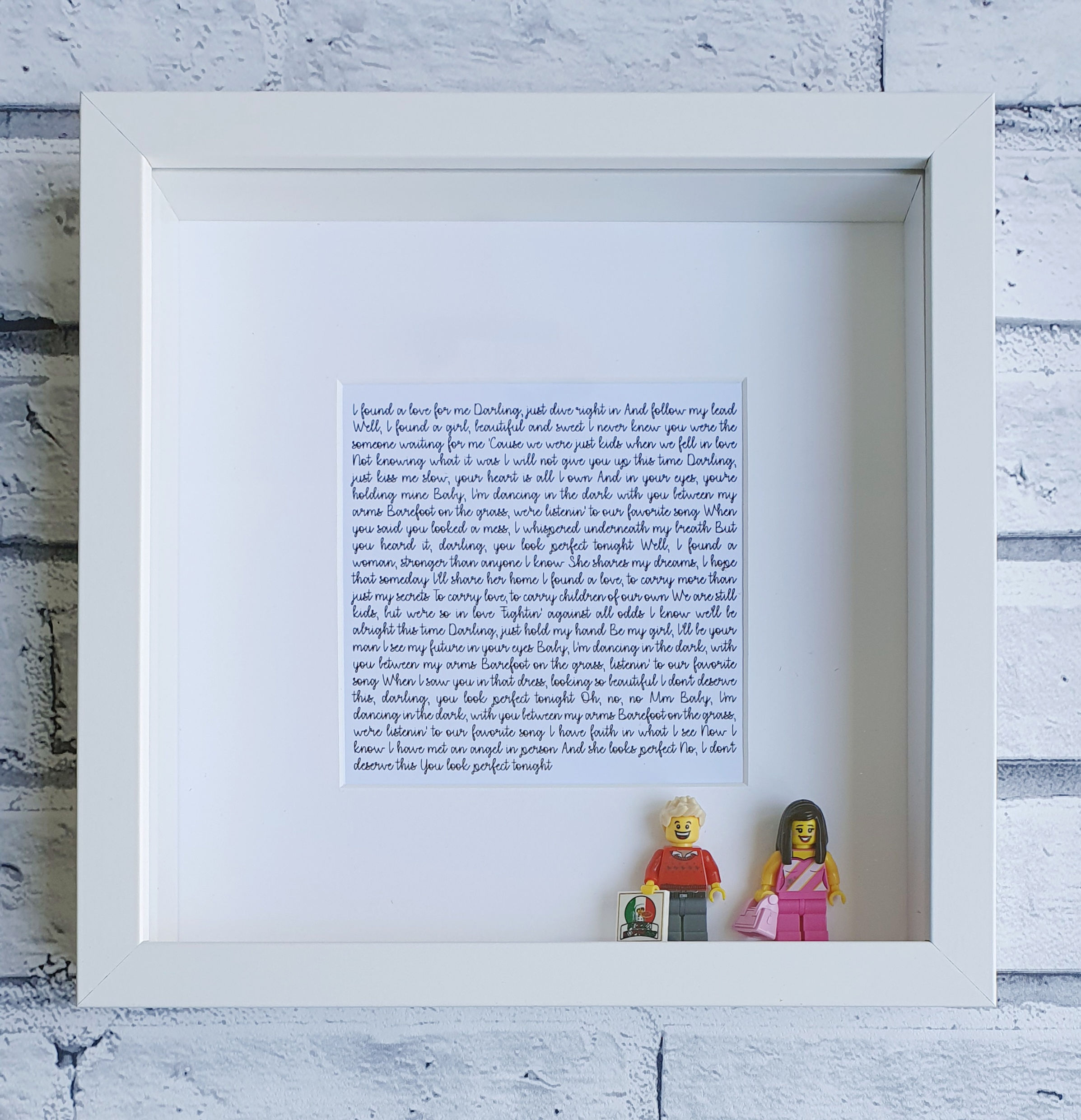 First Dance Lyrics Minifigures Frame • Personalised Love Anniversary Your Song