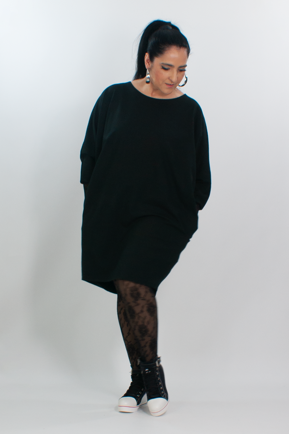 Kleid mit Fledermausärmeln