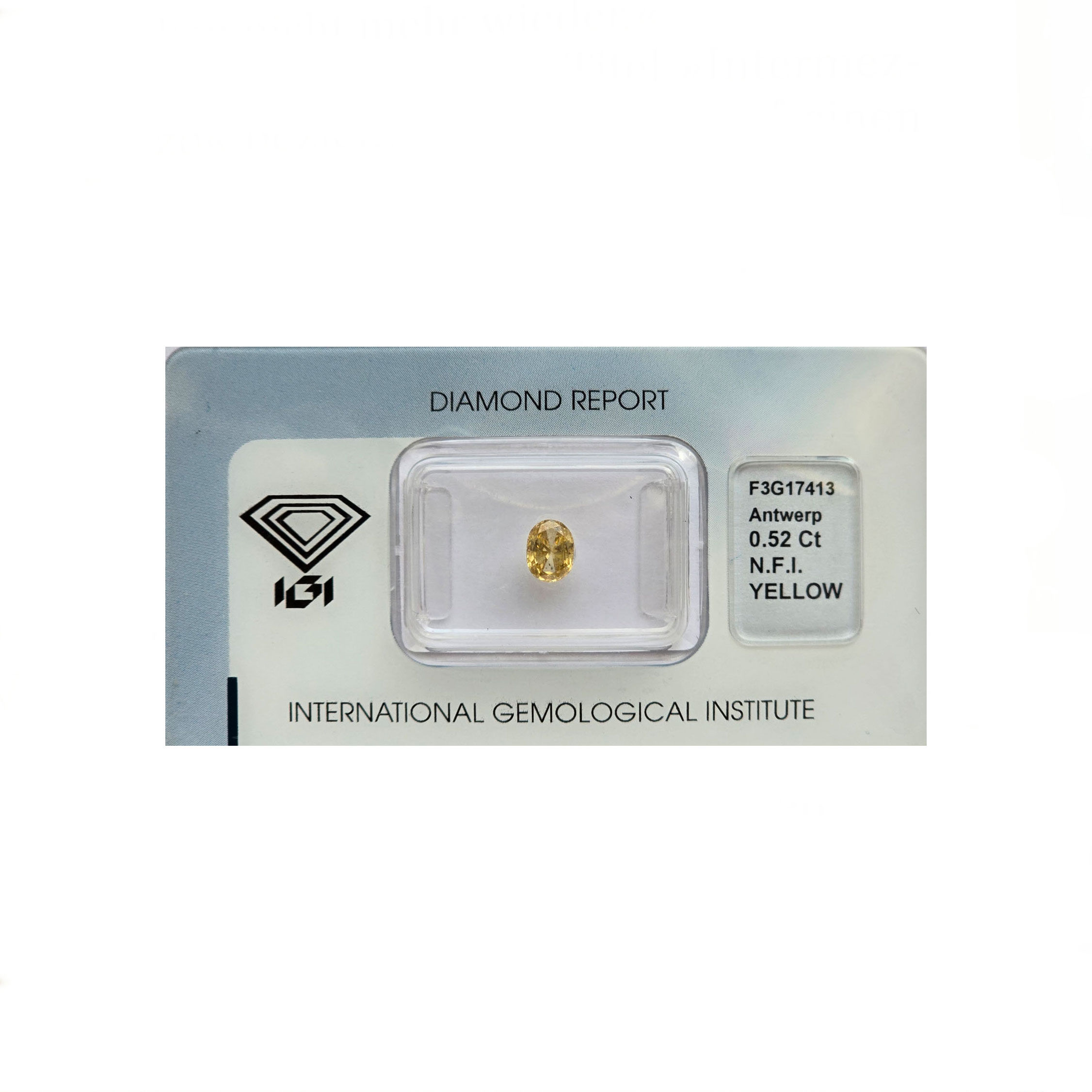 0.52 Carat Diamant Intense Yellow Oval