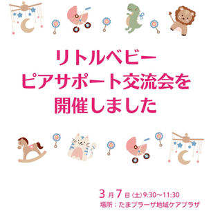 リトルベビーピアサポート交流会を開催しました 3月7日(土)9:30〜11:30 場所:たまプラーザ地域ケアプラザ