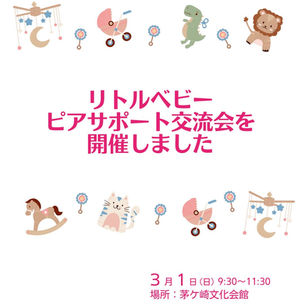 リトルベビーピアサポート交流会を開催しました 3月1日(日)9:30〜11:30 場所:茅ヶ崎文化会館