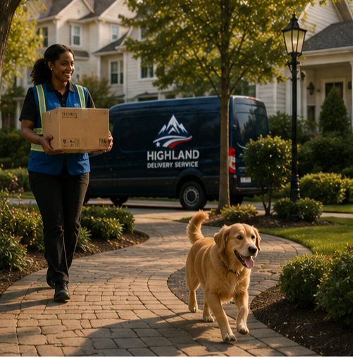 DA delivering Packages to a customer 