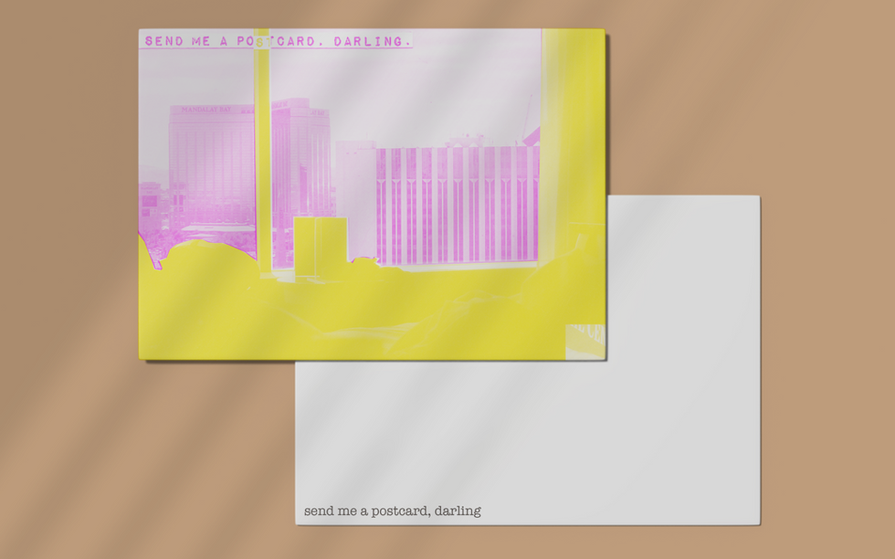 Postcard in roze en geel gemaakt met de risoprinter