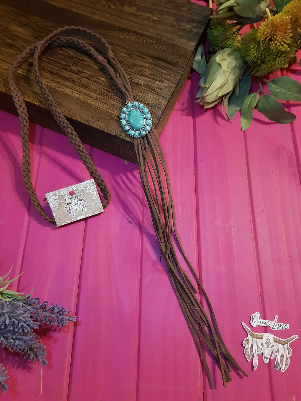 Natural Turquoise Tassel Necklace