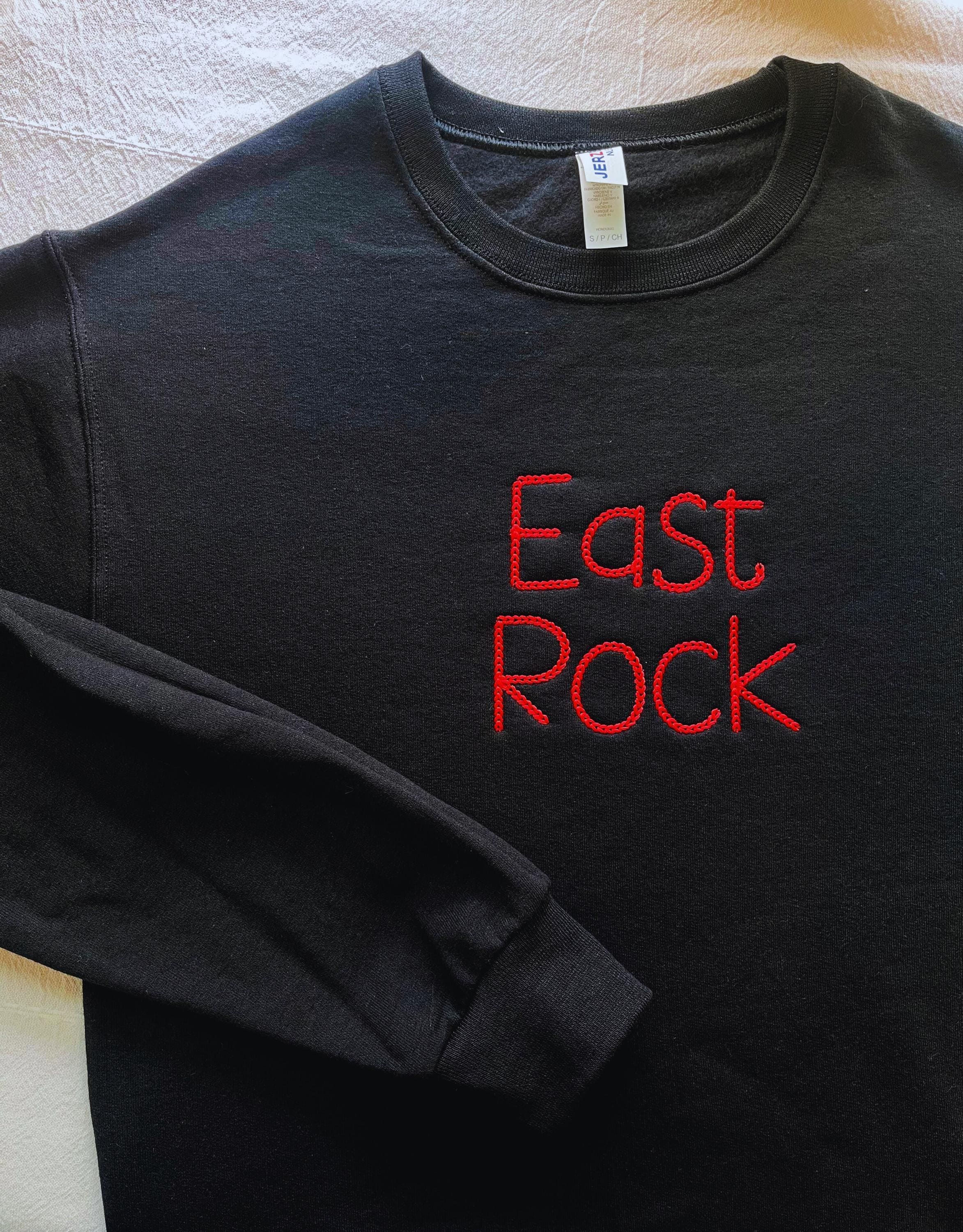 Personalized Chain Stitch Text Print Sweatshirt With Embroidered Phrase No Mini