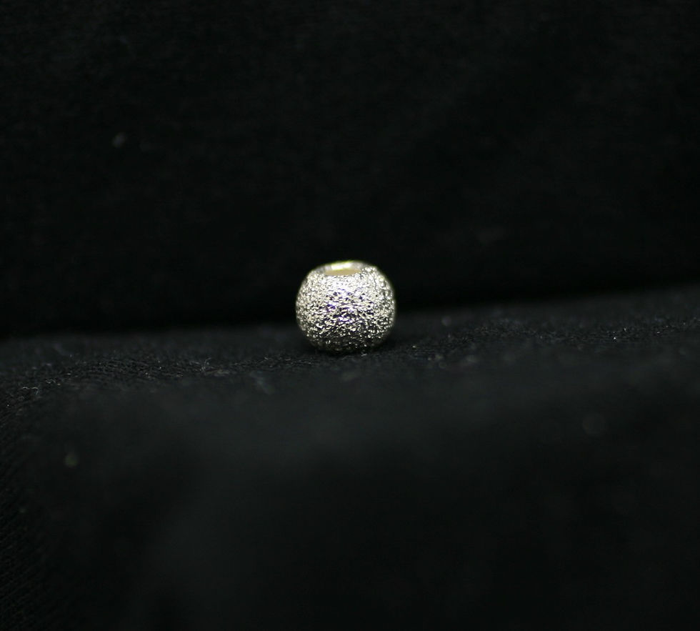 Thai silver spherical bead with a hole and sparkly surface texture