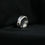 Thumbnail: Thai Silver oval bead with concave center and smooth surface texture