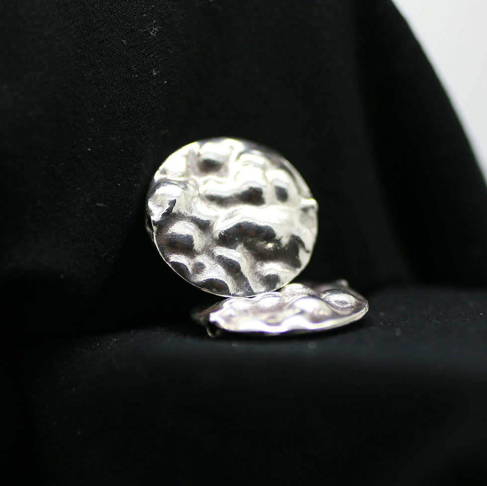 Thumbnail: Two Karen Hill  Tribe round silver beads with irregularly bumpy surfaces with smooth textures