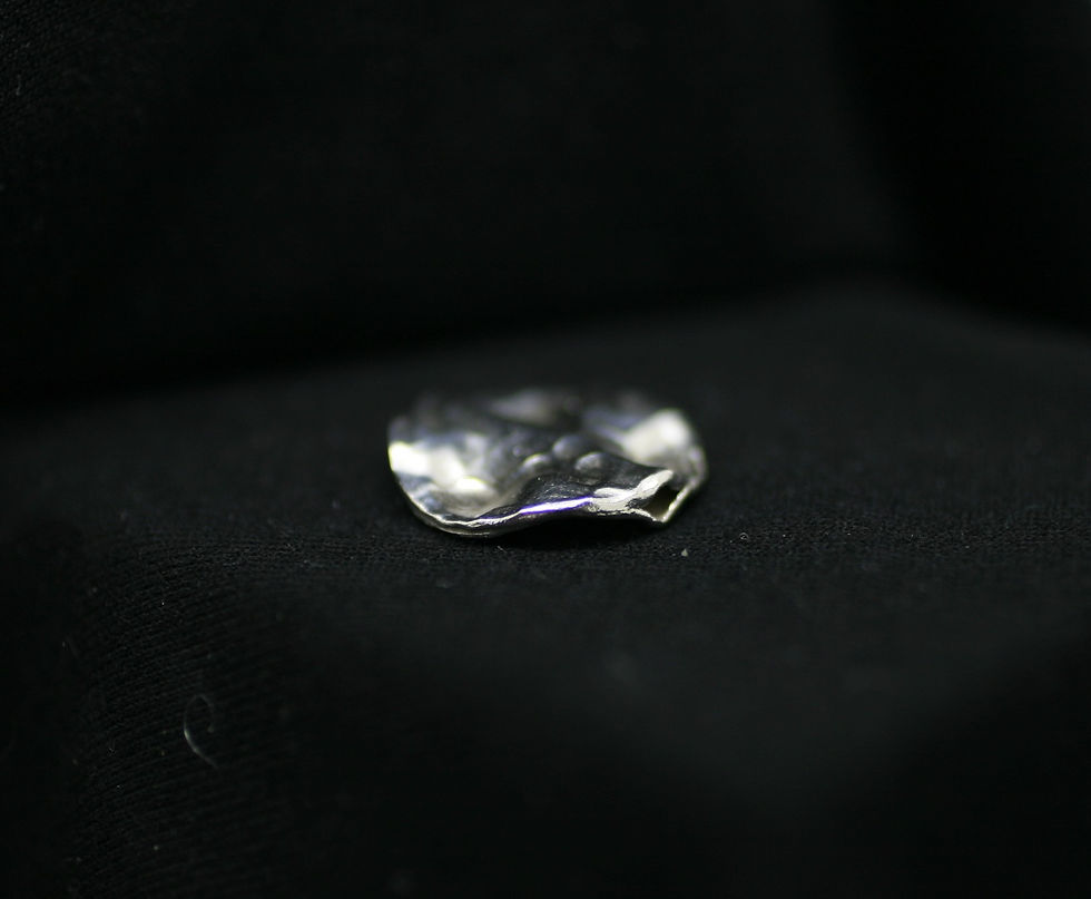 Thumbnail: Karen Hill Tribe Silver circular bead with uneven surface and hammered texture
