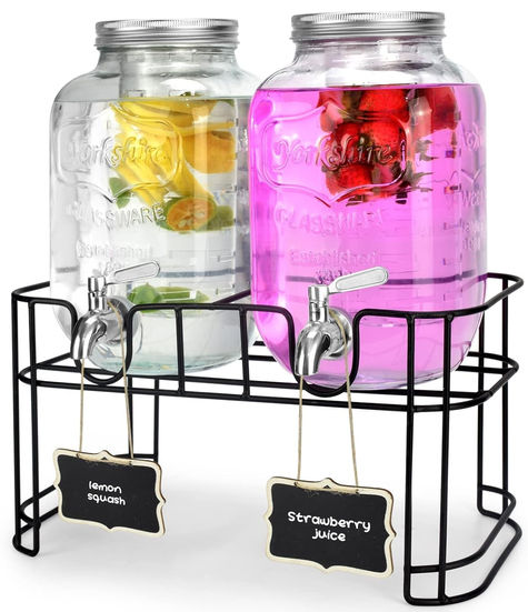 1 Gallon Glass Drink Dispenser With Stand
Stainless Steel Spigot Dispenser With Ice Cylinder.
Rental: $12.00