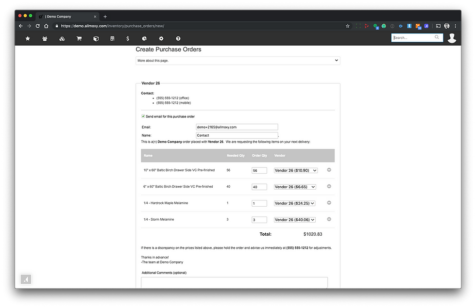 Automatic purchase orders