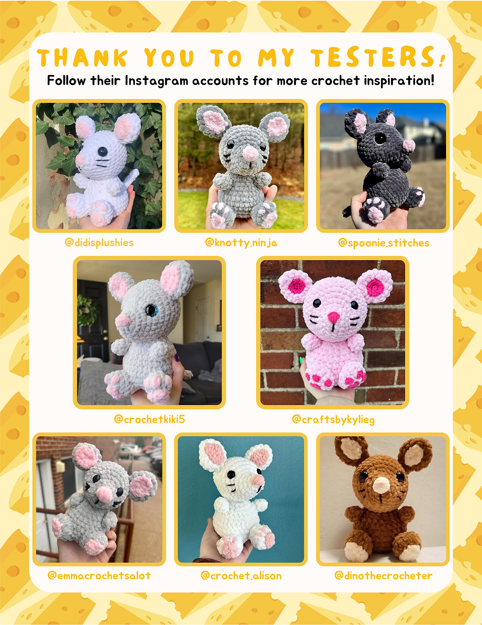 Thumbnail: Cheddar the Mouse Digital Crochet Pattern