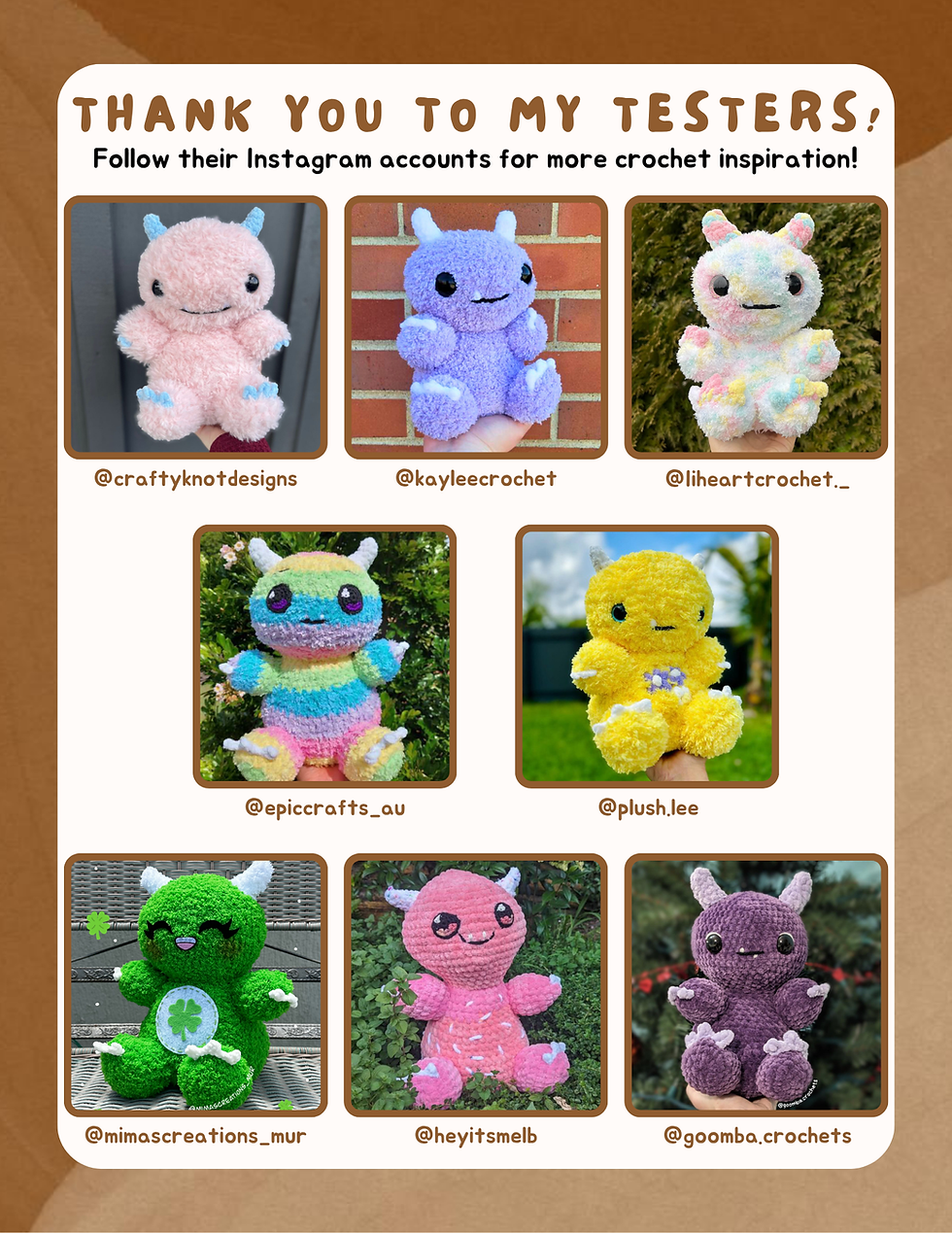 Thumbnail: Mocha the Monster Digital Crochet Pattern