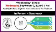 September 2, 2026 - Wednesday School