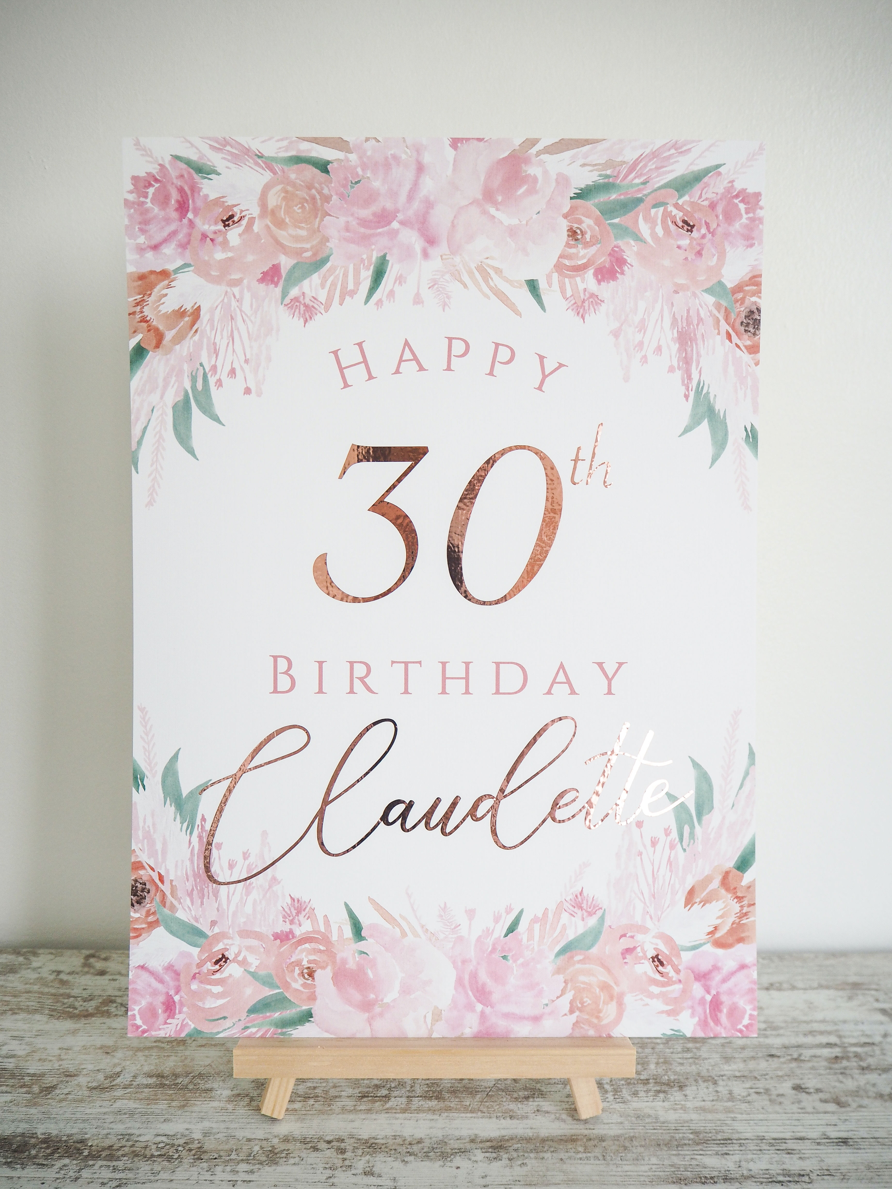 Pink Punch Floral Occasion Sign A4 or A3