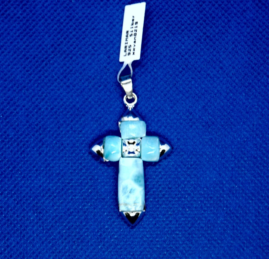 Thumbnail: Anhänger Larimar Kreuz