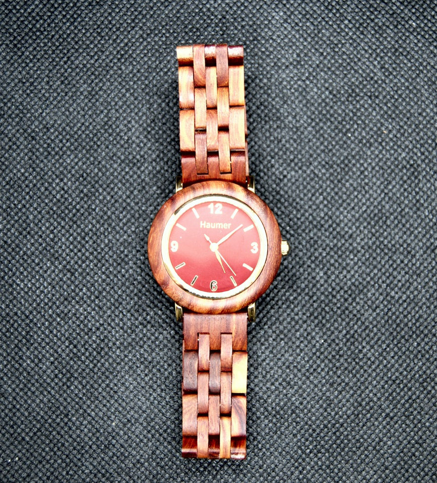 Thumbnail: Holzuhr Damen Sandelholz 34mm