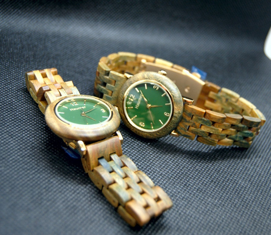 Miniatura: Holzuhr Damen Olive 34 mm