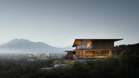 自然に囲まれたラグジュアリーリゾートヴィラの外観