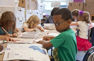Family preparing for a move with children and school-related moving plans