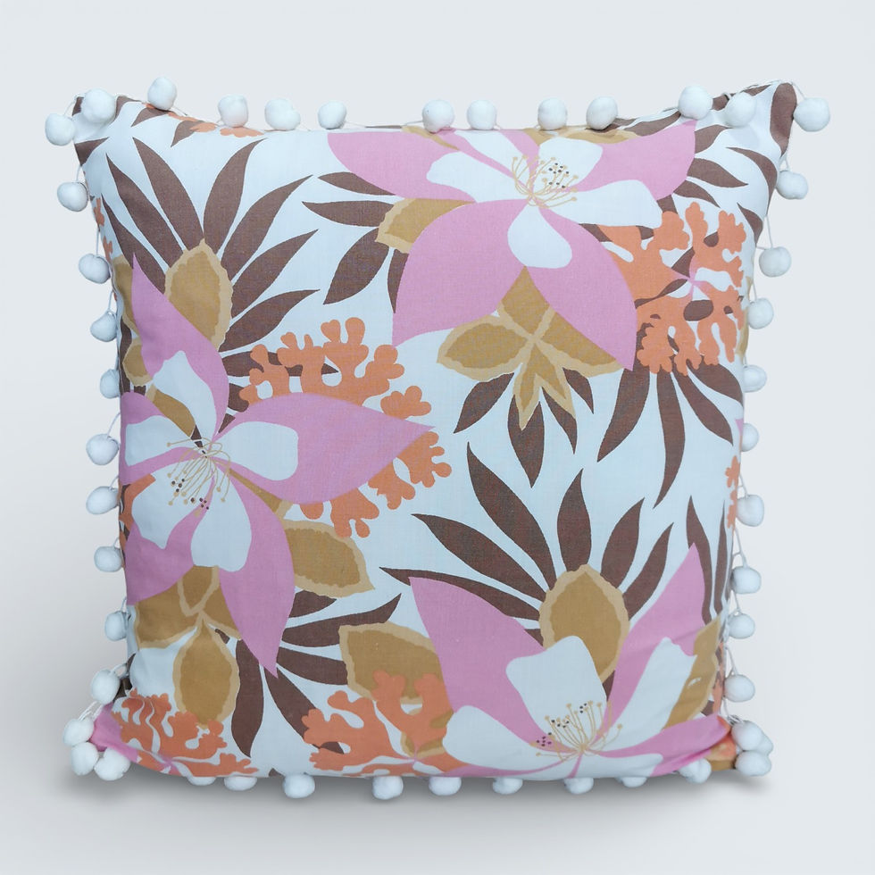 Thumbnail: Vintage 60's pink floral feature cushion cover