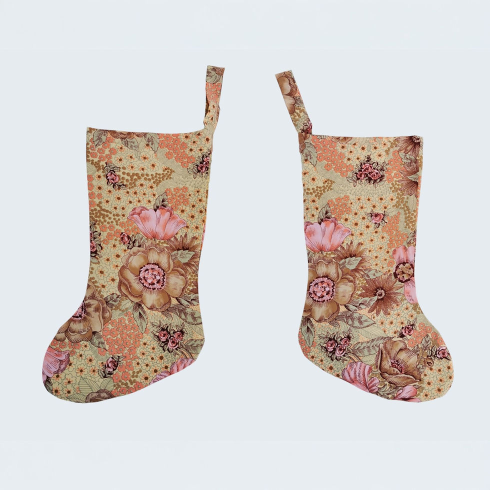 Thumbnail: Vintage 70's Floral Christmas Stocking